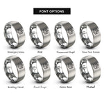 font options for inside engraving on silver dymaxion icosahedral map rings