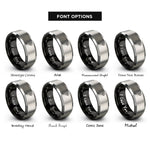 font options for inside engraving on black & silver dynamic handheld microphone rings