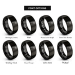 font options for inside engraving on black dynamic handheld microphone rings