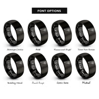 font options for inside engraving on black dynamic handheld microphone rings