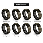 font options for inside engraving on gunmetal & black dynamic handheld microphone rings