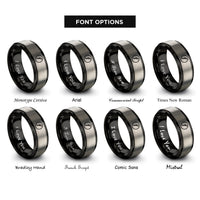 font options for inside engraving on black & grey dynamic marking rings