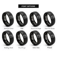 font options for inside engraving on black dynamic marking rings