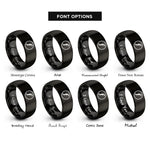 font options for inside engraving on black dynamic marking rings