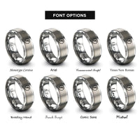 font options for inside engraving on gray dynamic marking rings
