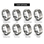 font options for inside engraving on silver dynamic marking rings