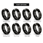 font options for inside engraving on black & gray dynamic microphone rings