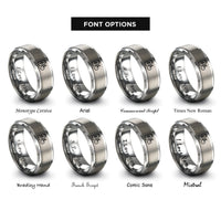 font options for inside engraving on grey e bike icon rings