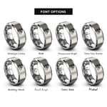 font options for inside engraving on gray e bike icon rings