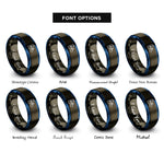 font options for inside engraving on gunmetal & blue e bike icon rings