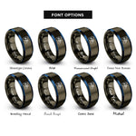font options for inside engraving on gunmetal & blue e bike icon rings