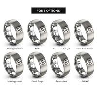 font options for inside engraving on gray e flat symbol rings