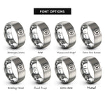 font options for inside engraving on silver e flat symbol rings