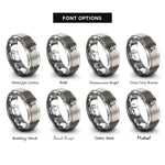 font options for inside engraving on silver e scooter rings
