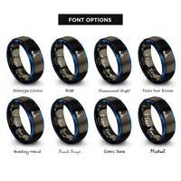 font options for inside engraving on gunmetal & blue e scooter rings