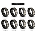 font options for inside engraving on black & silver eagle rings