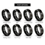 font options for inside engraving on black & grey eagle rings