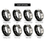 font options for inside engraving on black & gray eagle rings