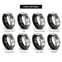 font options for inside engraving on black & gray eagle rings