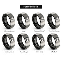 font options for inside engraving on black & gray eagle rings