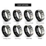 font options for inside engraving on black & silver eagle rings