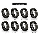 font options for inside engraving on black & silver eagle rings