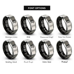 font options for inside engraving on black & silver eagle rings