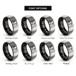 font options for inside engraving on black & silver eagle rings
