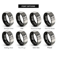 font options for inside engraving on black & silver eagle rings