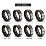 font options for inside engraving on black & gray eagle rings