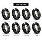 font options for inside engraving on black & grey eagle rings