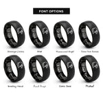 font options for inside engraving on black eagle rings