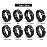 font options for inside engraving on black eagle rings
