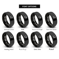 font options for inside engraving on black eagle rings