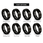font options for inside engraving on black eagle rings