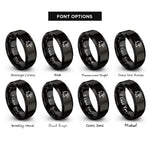 font options for inside engraving on black eagle rings
