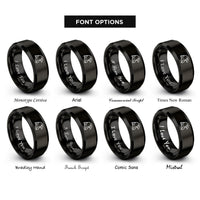font options for inside engraving on black eagle rings