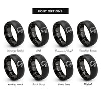 font options for inside engraving on black eagle rings