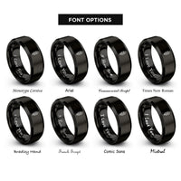 font options for inside engraving on black eagle feather rings