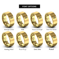 font options for inside engraving on gold eagle feather rings