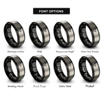 font options for inside engraving on black & gray eagle flight rings