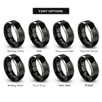 font options for inside engraving on black & grey eagle flight rings