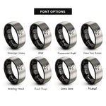 font options for inside engraving on black & silver eagle flight rings