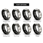 font options for inside engraving on black & silver eagle flight rings