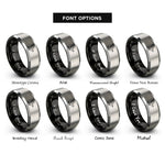 font options for inside engraving on black & silver eagle flight rings