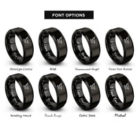 font options for inside engraving on black eagle flight rings