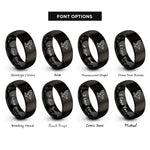 font options for inside engraving on black eagle flight rings