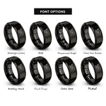 font options for inside engraving on black eagle flight rings
