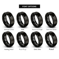 font options for inside engraving on black eagle flight rings
