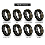 font options for inside engraving on gunmetal & black eagle flight rings